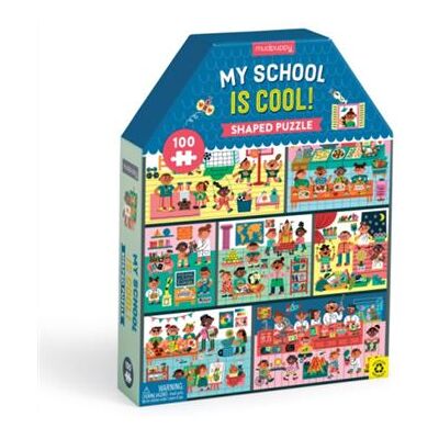 Galison My School is Cool 100 Piece Puzzle Houseshaped Puzzle by Mudpuppy - Publicité Galison My School is Cool 100 Piece Puzzle Houseshaped Puzzle by Mudpuppy - Publicité