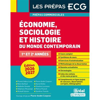 Économie, sociologie, histoire du monde contemporain 2026-2027 1re et 2e années - Pierre-André Corpron - Bréal - broché - Scolaire / Universitaire - Publicité Économie, sociologie, histoire du monde contemporain 2026-2027 1re et 2e années - Pierre-André Corpron - Bréal - broché - Scolaire / Universitaire - Publicité