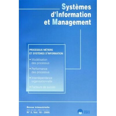 Systemes d'information et manag.n 3-2005 - EDITIONS ESKA - Eska - broché - Revue - Publicité Systemes d'information et manag.n 3-2005 - EDITIONS ESKA - Eska - broché - Revue - Publicité