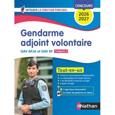 Concours Gendarme adjoint volontaire - Catégorie C 2026/2027 - Loïc Valentin - Nathan - broché - Scolaire / Universitaire - Publicité Concours Gendarme adjoint volontaire - Catégorie C 2026/2027 - Loïc Valentin - Nathan - broché - Scolaire / Universitaire - Publicité