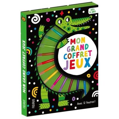 Mon grand coffret jeux (+ 12 feutres) + 32 pages de jeux + 12 feutres - Collectif - Fleurus - Coffret - Jeux livres objets - Publicité Mon grand coffret jeux (+ 12 feutres) + 32 pages de jeux + 12 feutres - Collectif - Fleurus - Coffret - Jeux livres objets - Publicité