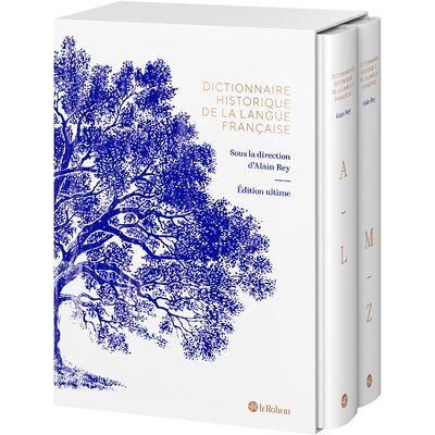 Dictionnaire Historique de la Langue Française 2 volumes - Alain Rey - Le Robert - Coffret - Dictionnaire et encyclopédie - Publicité Dictionnaire Historique de la Langue Française 2 volumes - Alain Rey - Le Robert - Coffret - Dictionnaire et encyclopédie - Publicité