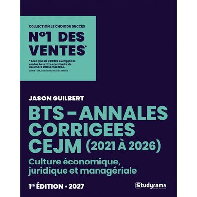 BTS - Annales corrigées CEJM 2026 inclus - J. Guilbert - Studyrama Eds - broché - Scolaire / Universitaire - Publicité BTS - Annales corrigées CEJM 2026 inclus - J. Guilbert - Studyrama Eds - broché - Scolaire / Universitaire - Publicité