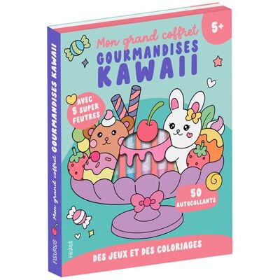 Mon grand coffret Gourmandises KAWAII Avec 5 feutres pastel + de 50 stickers inclus - Collectif - Fleurus - Coffret - Jeux livres objets - Publicité Mon grand coffret Gourmandises KAWAII Avec 5 feutres pastel + de 50 stickers inclus - Collectif - Fleurus - Coffret - Jeux livres objets - Publicité
