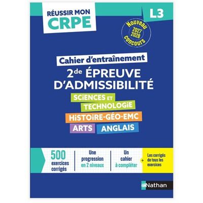 Réussir mon CRPE Cahier d'entrainement seconde épreuve écrite d'admissibilité L3 - 2027 2028 - Léo Lecardonnel - Nathan - broché - Scolaire / Universitaire - Publicité Réussir mon CRPE Cahier d'entrainement seconde épreuve écrite d'admissibilité L3 - 2027 2028 - Léo Lecardonnel - Nathan - broché - Scolaire / Universitaire - Publicité