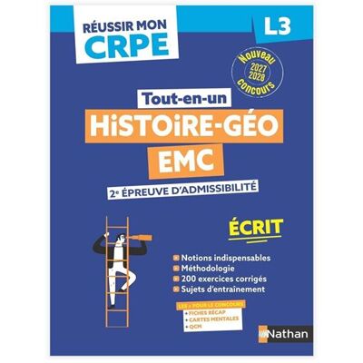 Réussir mon CRPE Histoire Géographie EMC 2e épreuve d'admissibilité L3 écrit 2027 - Léo Lecardonnel - Nathan - broché - Scolaire / Universitaire - Publicité Réussir mon CRPE Histoire Géographie EMC 2e épreuve d'admissibilité L3 écrit 2027 - Léo Lecardonnel - Nathan - broché - Scolaire / Universitaire - Publicité