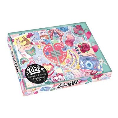 Nos carnets BFF (2 carnets secrets + cadenas) 2 carnets + 2 cadenas = 1 amitié pour la vie - Giulia Adragna - Fleurus - Coffret - Jeux livres objets - Publicité Nos carnets BFF (2 carnets secrets + cadenas) 2 carnets + 2 cadenas = 1 amitié pour la vie - Giulia Adragna - Fleurus - Coffret - Jeux livres objets - Publicité
