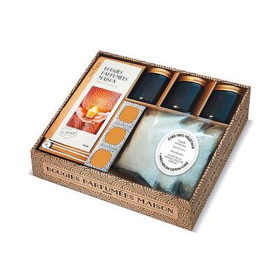 Coffret bougies parfumées maison Avec 3 sachets de cire en copeaux, 3 jolis pots en verre ambré, 3 mèches de coton ciré - L'Atelier d'Odette - Solar - Coffret - Jeux livres objets - Publicité Coffret bougies parfumées maison Avec 3 sachets de cire en copeaux, 3 jolis pots en verre ambré, 3 mèches de coton ciré - L'Atelier d'Odette - Solar - Coffret - Jeux livres objets - Publicité