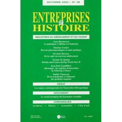 Entreprises et histoire 36 industries du Tome 36 Industries du médicament et du vivant - EDITIONS ESKA - Eska - broché - Etude - Publicité Entreprises et histoire 36 industries du Tome 36 Industries du médicament et du vivant - EDITIONS ESKA - Eska - broché - Etude - Publicité