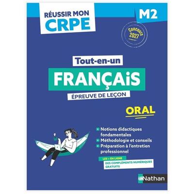 Réussir mon CRPE - Français Admission Concours M2 oral 2027-2028 - Anne-Rozenn Morel - Nathan - broché - Scolaire / Universitaire - Publicité Réussir mon CRPE - Français Admission Concours M2 oral 2027-2028 - Anne-Rozenn Morel - Nathan - broché - Scolaire / Universitaire - Publicité