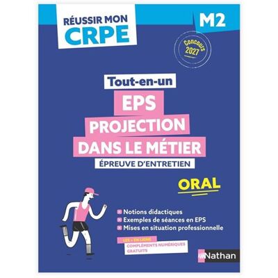 Réussir mon CRPE - EPS et Projection dans le métier Admission Concours M2 Oral 2027-2028 - Catherine Gueneau-Lenoir - Nathan - broché - Scolaire / Universitaire - Publicité Réussir mon CRPE - EPS et Projection dans le métier Admission Concours M2 Oral 2027-2028 - Catherine Gueneau-Lenoir - Nathan - broché - Scolaire / Universitaire - Publicité
