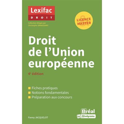 Droit de l'Union européenne - Fanny Jacquelot - Bréal - broché - Scolaire / Universitaire - Publicité Droit de l'Union européenne - Fanny Jacquelot - Bréal - broché - Scolaire / Universitaire - Publicité