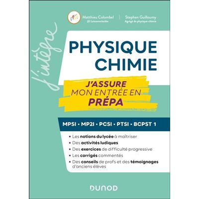 Physique-Chimie, J'assure mon entrée en prépa Mpsi-mp2i-pcsi-ptsi-bcpst - Matthieu Colombel - Dunod - broché - Scolaire / Universitaire - Publicité Physique-Chimie, J'assure mon entrée en prépa Mpsi-mp2i-pcsi-ptsi-bcpst - Matthieu Colombel - Dunod - broché - Scolaire / Universitaire - Publicité