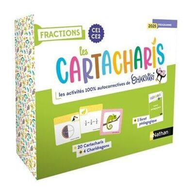 Les Cartacharis - CE1 CE2 - Fractions - Delphine Guichard - Nathan - Boîte ou accessoire - Scolaire / Universitaire - Publicité Les Cartacharis - CE1 CE2 - Fractions - Delphine Guichard - Nathan - Boîte ou accessoire - Scolaire / Universitaire - Publicité