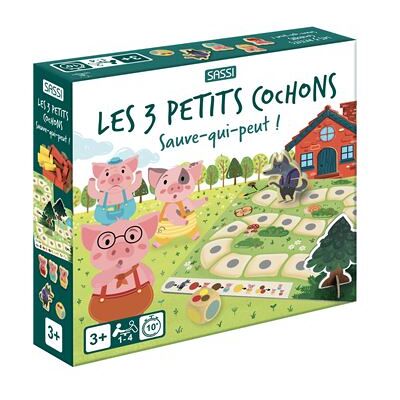 Mes premiers jeux de société. Les trois petits cochons. Sauve-qui-peut ! - nouvelle - Edition 2026 - Roberta Marcolin - Sassi - Jeux livres objets - Publicité Mes premiers jeux de société. Les trois petits cochons. Sauve-qui-peut ! - nouvelle - Edition 2026 - Roberta Marcolin - Sassi - Jeux livres objets - Publicité