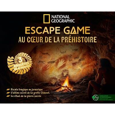 Escape Game Au coeur de la préhistoire - National Geographic - National Geographic - Boîte ou accessoire - Jeux livres objets - Publicité Escape Game Au coeur de la préhistoire - National Geographic - National Geographic - Boîte ou accessoire - Jeux livres objets - Publicité