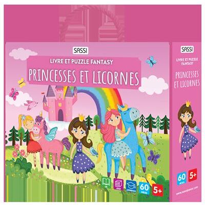 Livre et puzzle fantasy - Princesses et licornes - 1 livre + puzzle 60 pieces - AA.VV. - Sassi - Jeux livres objets - Publicité Livre et puzzle fantasy - Princesses et licornes - 1 livre + puzzle 60 pieces - AA.VV. - Sassi - Jeux livres objets - Publicité