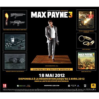 Rockstar Max Payne 3 - Goodies Special Edition PS3 + 360 - Publicité Rockstar Max Payne 3 - Goodies Special Edition PS3 + 360 - Publicité