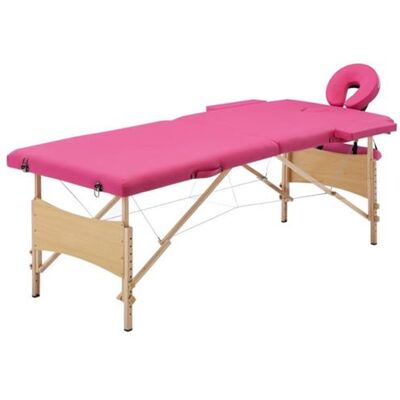 vidaXL Table de Massage Pliable 2 Zones Rose - Table de Massage - Publicité vidaXL Table de Massage Pliable 2 Zones Rose - Table de Massage - Publicité