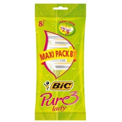 BIC PURE 3 LADY RASOIR 3 LAMES BANDE LUBRIFIANTE POCHETTE X 8 MAXIPACK LOT DE 2 - Publicité BIC PURE 3 LADY RASOIR 3 LAMES BANDE LUBRIFIANTE POCHETTE X 8 MAXIPACK LOT DE 2 - Publicité