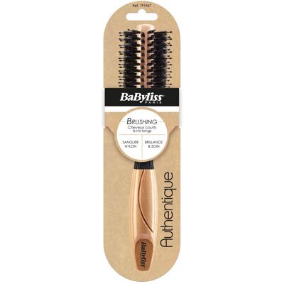 Brosse en bois Babyliss Authentique Marron Marron - Publicité Brosse en bois Babyliss Authentique Marron Marron - Publicité