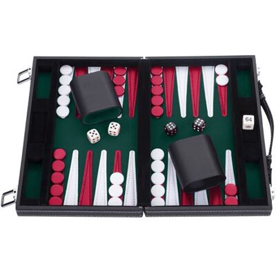 Sluijters Huis&Tuin - Backgammon - Vert/Rouge/Blanc cousu - 11 pouces - Publicité Sluijters Huis&Tuin - Backgammon - Vert/Rouge/Blanc cousu - 11 pouces - Publicité