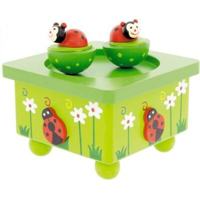 Equilibre et Aventure boîte à musique coccinelles feuille - Publicité Equilibre et Aventure boîte à musique coccinelles feuille - Publicité