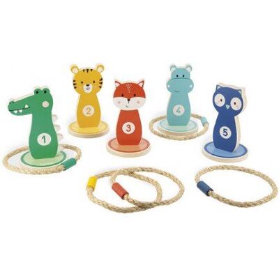 Non communiqué Jeu de lancer d'anneaux en bois enfant 5 animaux rigolos - interieur plein air jardin - motricite adresse - set activite famille + carte - Publicité Non communiqué Jeu de lancer d'anneaux en bois enfant 5 animaux rigolos - interieur plein air jardin - motricite adresse - set activite famille + carte - Publicité