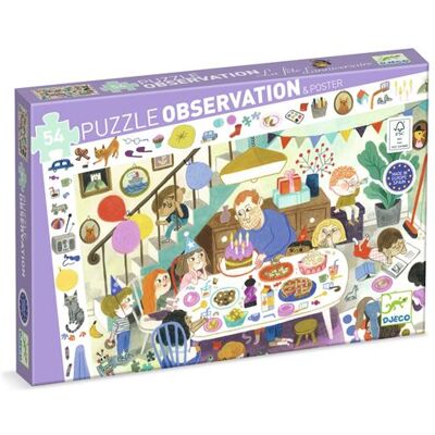 Djeco Puzzle d'observation Anniversaire de Jenny - Puzzle - Publicité Djeco Puzzle d'observation Anniversaire de Jenny - Puzzle - Publicité