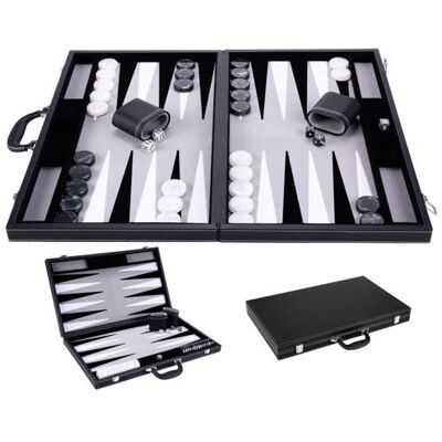 Non communiqué Grand Jeu de Backgammon 21 pouces – Simili Cuir, Feutre Spécial, Pions Nacrés - Publicité Non communiqué Grand Jeu de Backgammon 21 pouces – Simili Cuir, Feutre Spécial, Pions Nacrés - Publicité