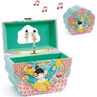 Boîte à musique de fée Djeco - 14x15x8 cm - Rose/Vert - Boîte à musique - Publicité Boîte à musique de fée Djeco - 14x15x8 cm - Rose/Vert - Boîte à musique - Publicité