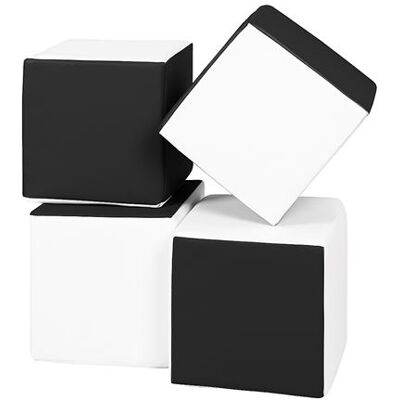Non communiqué Lot cubes XXL mousse 4 pcs noir - blanc Noir - Publicité Non communiqué Lot cubes XXL mousse 4 pcs noir - blanc Noir - Publicité