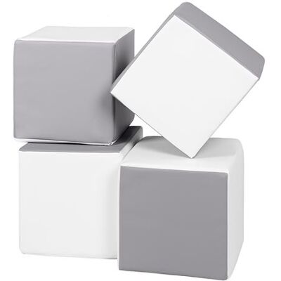 Non communiqué Lot cubes XXL mousse 4 pcs blanc,gris Gris - Publicité Non communiqué Lot cubes XXL mousse 4 pcs blanc,gris Gris - Publicité