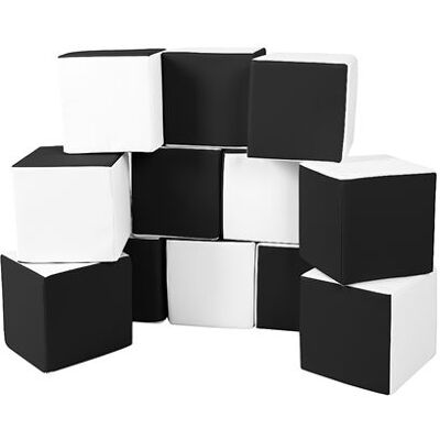 Non communiqué Lot cubes XXL mousse 12 pcs noir - blanc Noir - Publicité Non communiqué Lot cubes XXL mousse 12 pcs noir - blanc Noir - Publicité