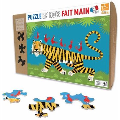 Puzzle Michèle Wilson - Tigre - 24 Pièces - Bois - Difficile - France - Publicité Puzzle Michèle Wilson - Tigre - 24 Pièces - Bois - Difficile - France - Publicité