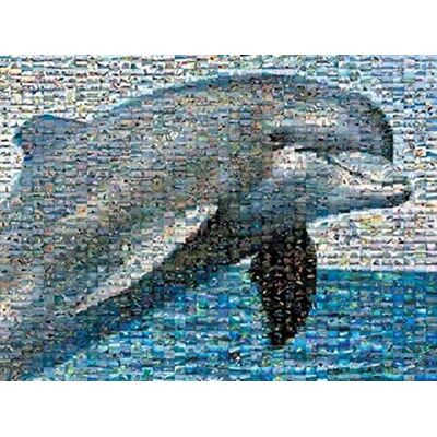 Buffalo Games Robert Silvers Photomosaic - Dolphin - Publicité Buffalo Games Robert Silvers Photomosaic - Dolphin - Publicité