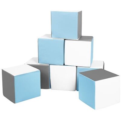 Non communiqué Lot cubes XXL mousse 8 pcs blanc, bleu clair, gris Bleu - Publicité Non communiqué Lot cubes XXL mousse 8 pcs blanc, bleu clair, gris Bleu - Publicité