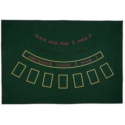 Engelhart Tapis de BLACK JACK feutré avec empreintes 130 cm x 90 cm - Publicité Engelhart Tapis de BLACK JACK feutré avec empreintes 130 cm x 90 cm - Publicité