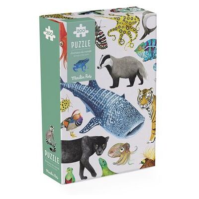 Puzzle Moulin Roty Animaux du Monde - 200 pièces pour 6+ ans - Publicité Puzzle Moulin Roty Animaux du Monde - 200 pièces pour 6+ ans - Publicité