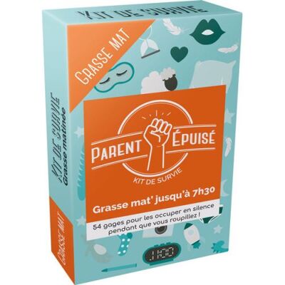 Asmodee Kit de survie Grasse mat' Parent Epuisé - Publicité Asmodee Kit de survie Grasse mat' Parent Epuisé - Publicité