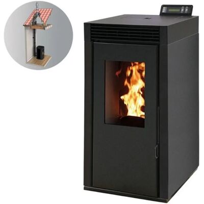 Interstoves Pack Poêle à Granulés Marina 8 Étanche + Kit Conduit Double Flux Vertical Ø80/125 - Noir Noir - Publicité Interstoves Pack Poêle à Granulés Marina 8 Étanche + Kit Conduit Double Flux Vertical Ø80/125 - Noir Noir - Publicité