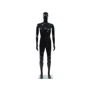 VIDAXL Mannequin homme corps complet base verre Noir brillant 185 cm - Publicité