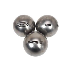 Obut Boules de pétanque Match it inox 76mm mEta Argent métalisé Taille : 710g Taille : 710g - Publicité