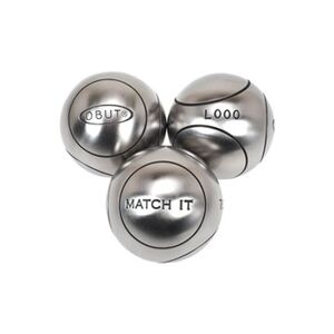 Obut Boules de pétanque Match it inox 76mm strie1 Argent métalisé Taille : 720g Taille : 720g - Publicité