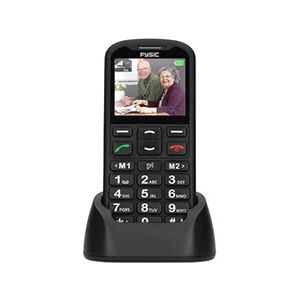 Fysic Téléphone portable facile à utiliser pour seniors avec bouton d'urgence SOS F10 Noir - Publicité