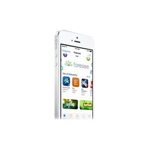 Apple iPhone 5s - 4G smartphone / Mémoire interne 32 Go - Ecran LCD - 4" - 1 136 x 640 pixels - rear camera 8 MP - front camera 1,2 MP - argent - Publicité