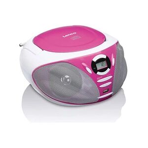 Lenco Radio portable - CD MP3 - USB SCD-300PK Rose - Publicité