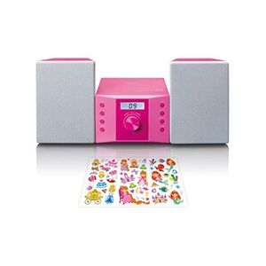 Lenco Chaîne HiFi avec radio FM et lecteur CD MC-013PK Rose - Publicité