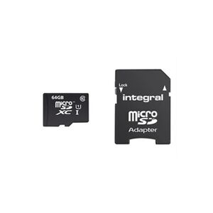 Integral UltimaPro - Carte mémoire flash (adaptateur microSDXC vers SD inclus(e)) - 64 Go - UHS Class 1 / Class10 - microSDXC UHS-I - Publicité