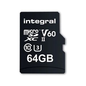 Integral UltimaPro X2 - Carte mémoire flash - 64 Go - Video Class V60 / UHS-II - microSDXC UHS-II - Publicité